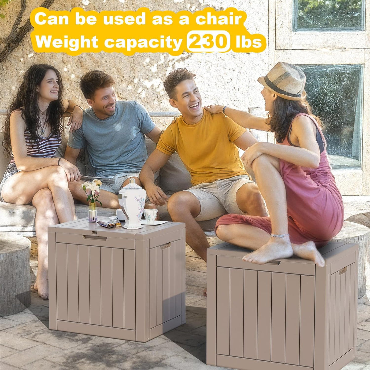 30 Gallon Outdoor Deck Box,Storage Lockable Waterproof Patio Furniture,Garden Tools,Cushions,Pool