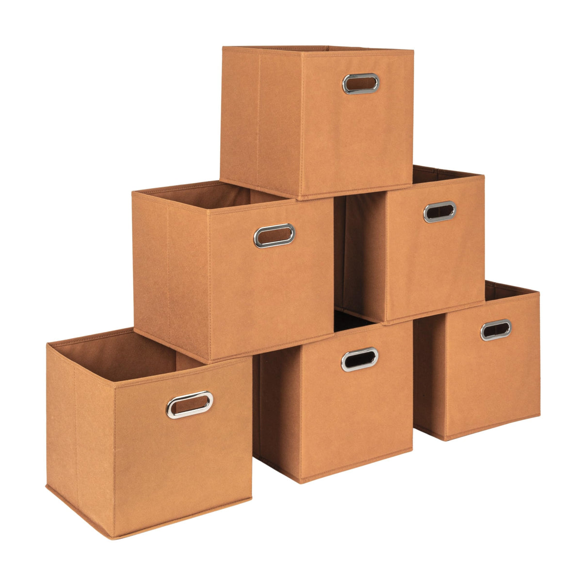 Household Essentials Fabric Storage Bins 6 Piece Set, Terracotta Color