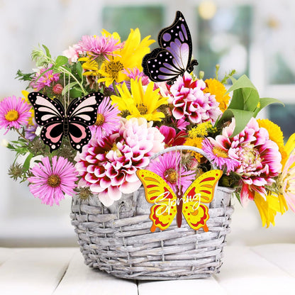80PCS Wooden Spring Ornaments to Paint Butterfly Cutouts, 8 Styles DIY Blank Unfinished Wood