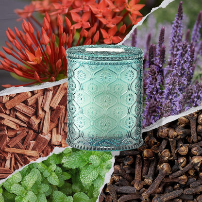 LA JOLIE MUSE Geranium Vert Mint Candle - Mint, Geranium, Lavender | 6 oz Natural Soy Wax | 40