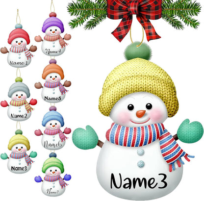 Personalized Christmas Ornaments with Names Snowman Custom Family Ornament Customized Xmas Tree