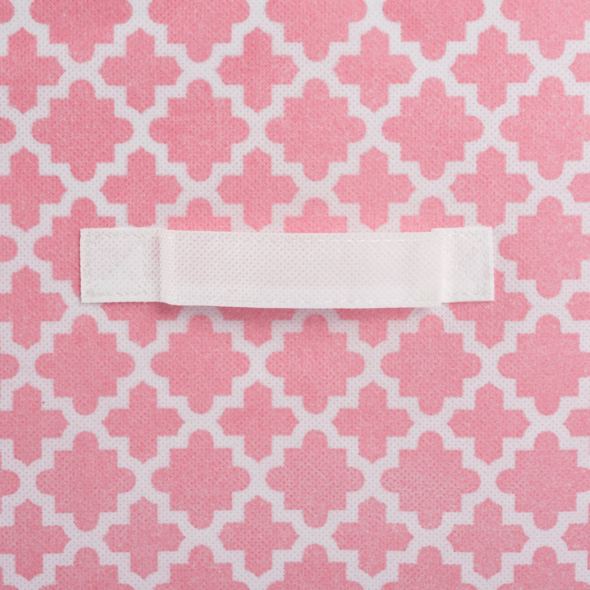 DII Non Woven Polyester Storage Bin, Lattice, Pink Sorbet, Small Set of 4
