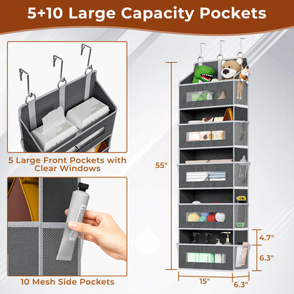 2 Pack 5 Tier Over The Door Organizer Space-Saving Storage for Any Room