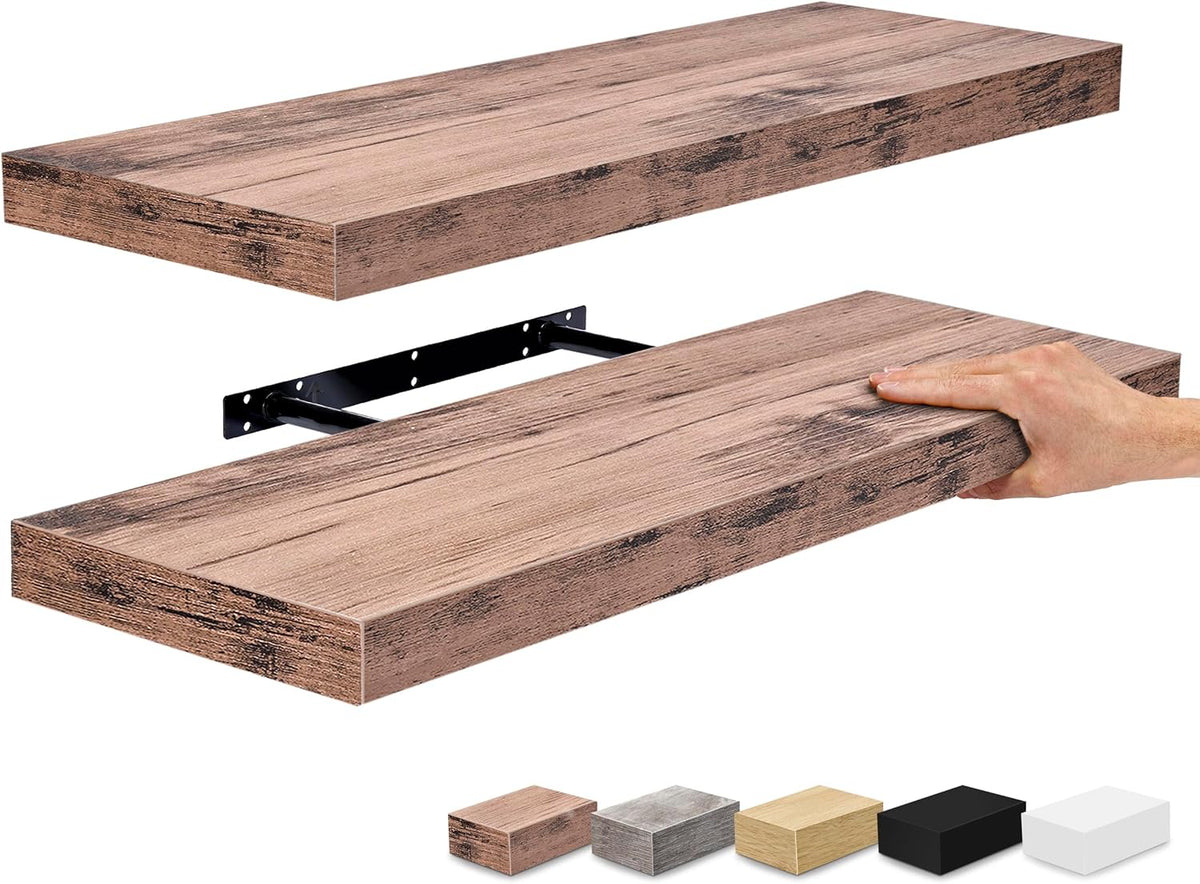 Sorbus Floating Shelves for Wall - 24" Bathroom Shelves, Wall Decor for Bedroom, Kitchen, Living