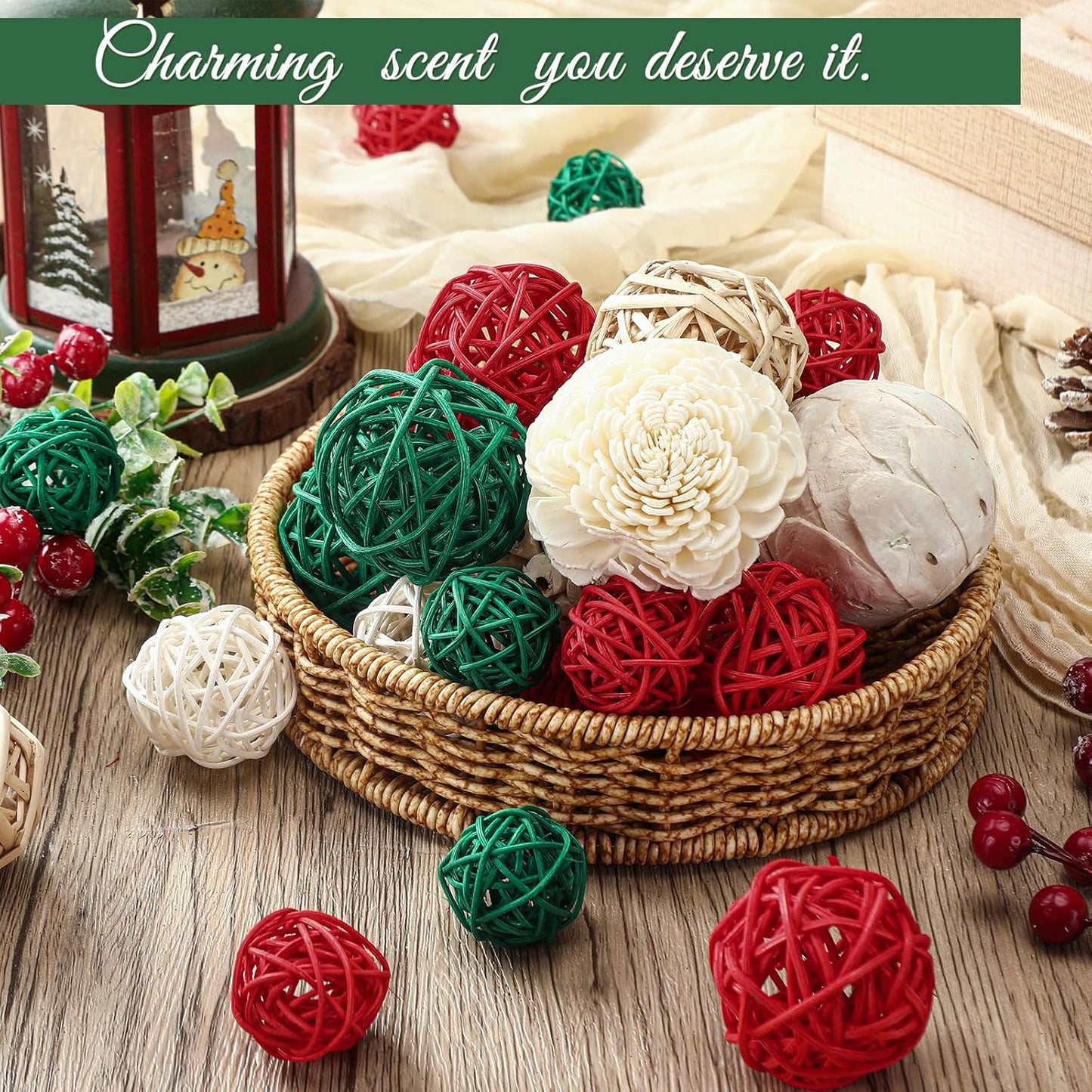 Riceshoot 2 Pack Decorative Balls Potpourri Bowl Filler Decor Natural Vase Bowl Filler Assorted