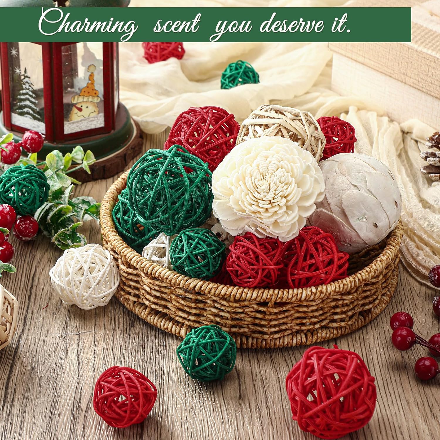 Riceshoot 2 Pack Decorative Balls Potpourri Bowl Filler Decor Natural Vase Bowl Filler Assorted
