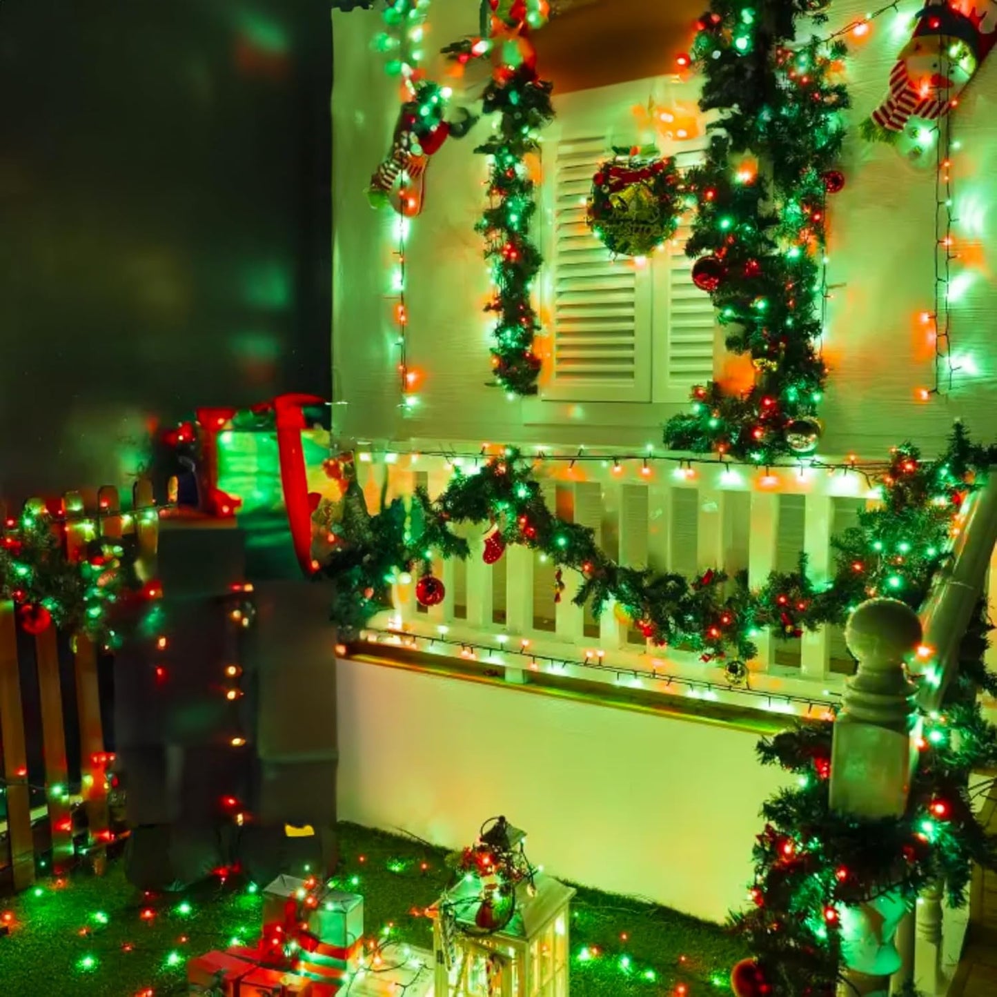 Dazzle Bright Red and Green Christmas Mini String Lights, 20FT 100 Count Incandescent Waterproof