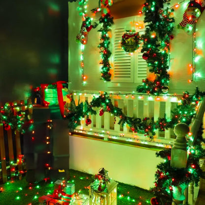 Dazzle Bright Red and Green Christmas Mini String Lights, 20FT 100 Count Incandescent Waterproof