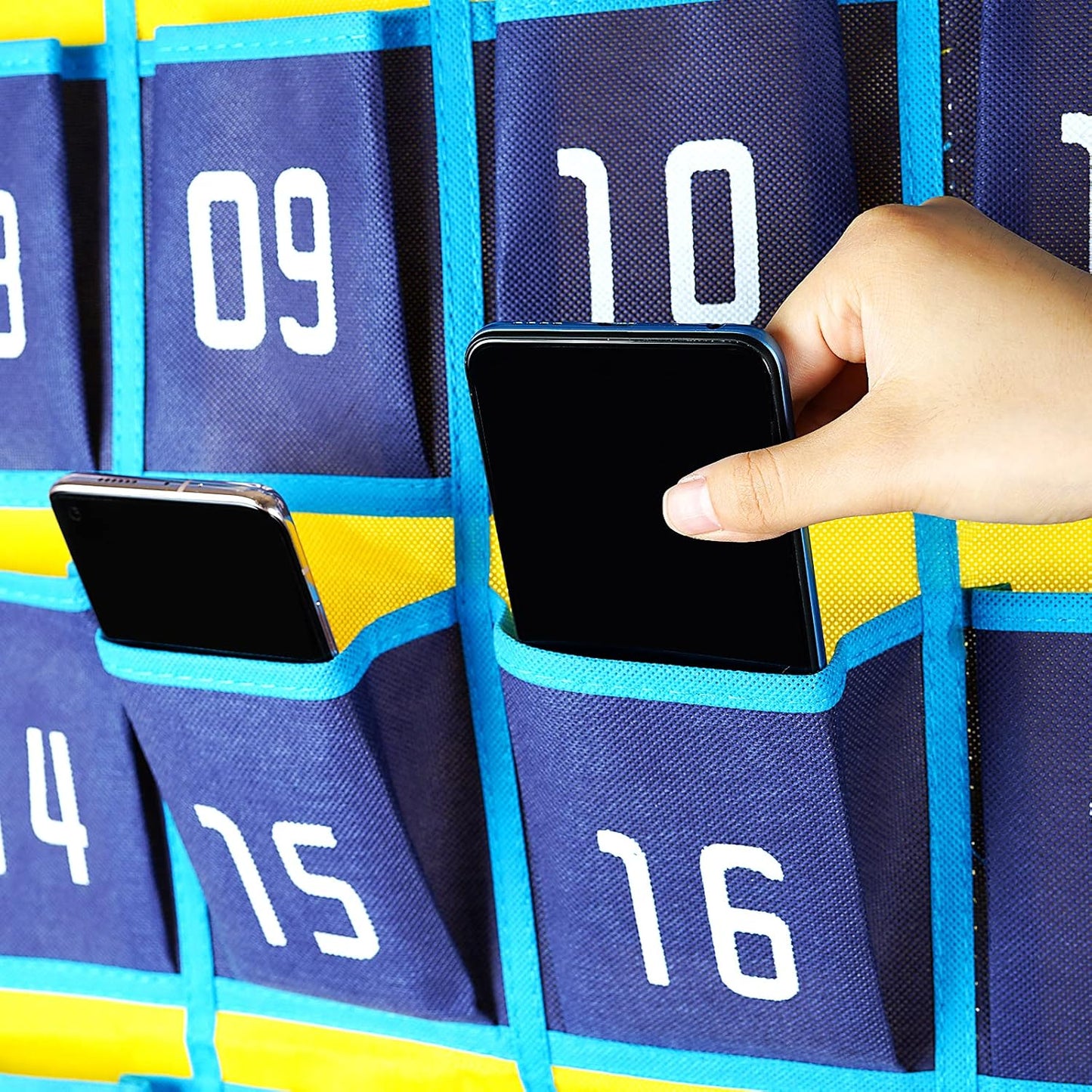 Loghot Classroom Accessories Closet Pocket Chart for Cell Phones Holder Wall Door Hanging Organizer