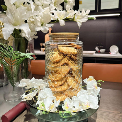 Large Glass Storage Jar, Glass Food Storage Containers with Bamboo Lid, Kitchen Containers Cereal