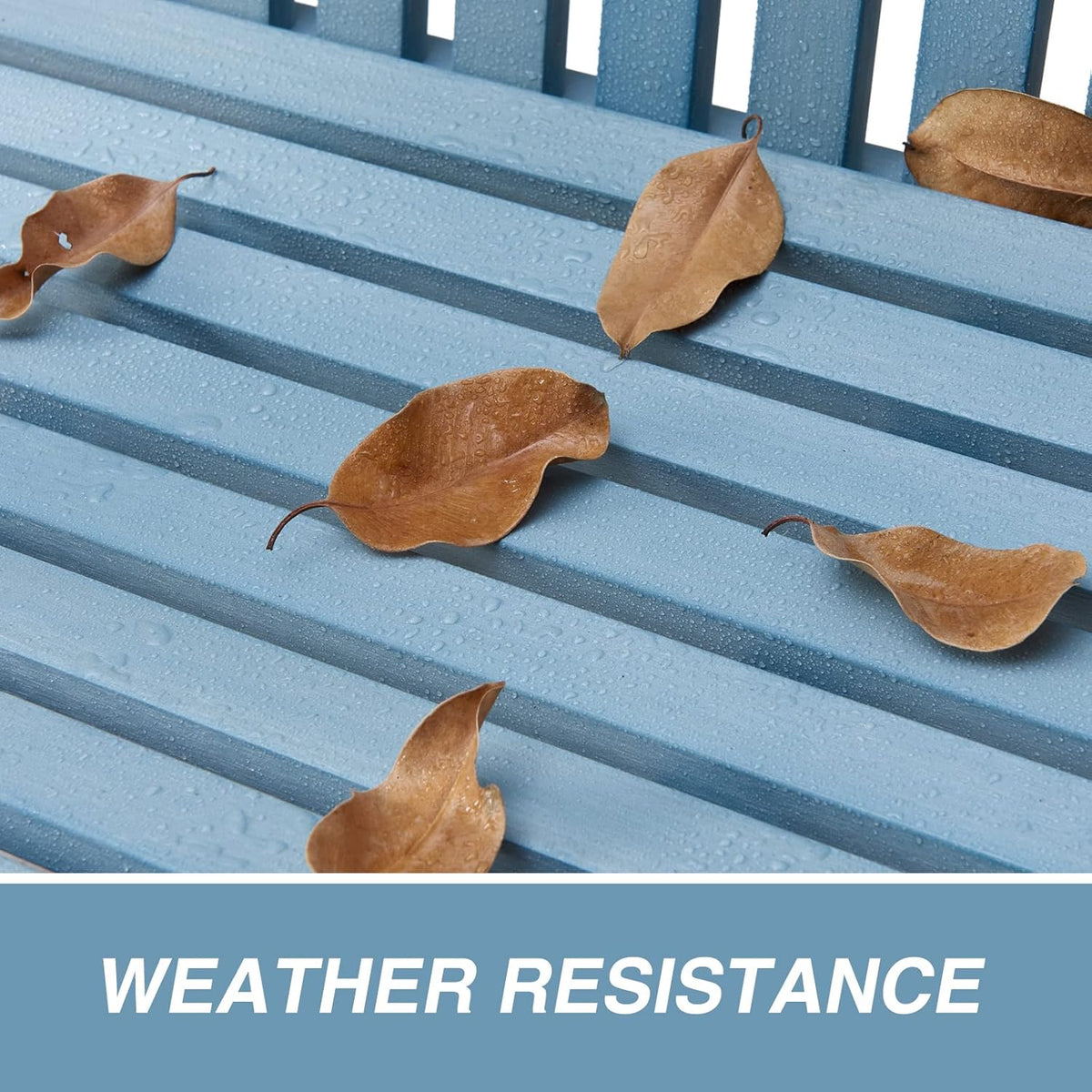 Psilvam Garden Bench, 2-Person Poly Lumber Patio Bench, All-Weather Outdoor Bench That Never Rot