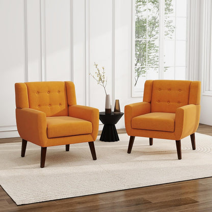 UIXE Accent Chair, Modern Upholstered Armchair in Fabric for Living Room, Comfy Club Arm Chairs