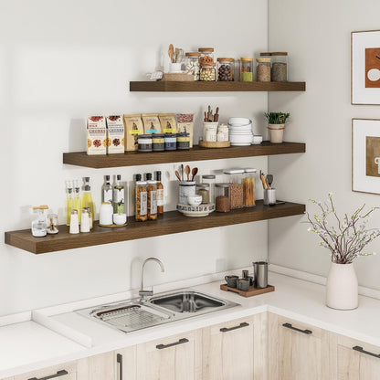 RICHFOCUS 55Inch Floating Shelves for Wall 1 Pack Shelves for Bedroom|Kitchen|Bathroom Wall Mounted