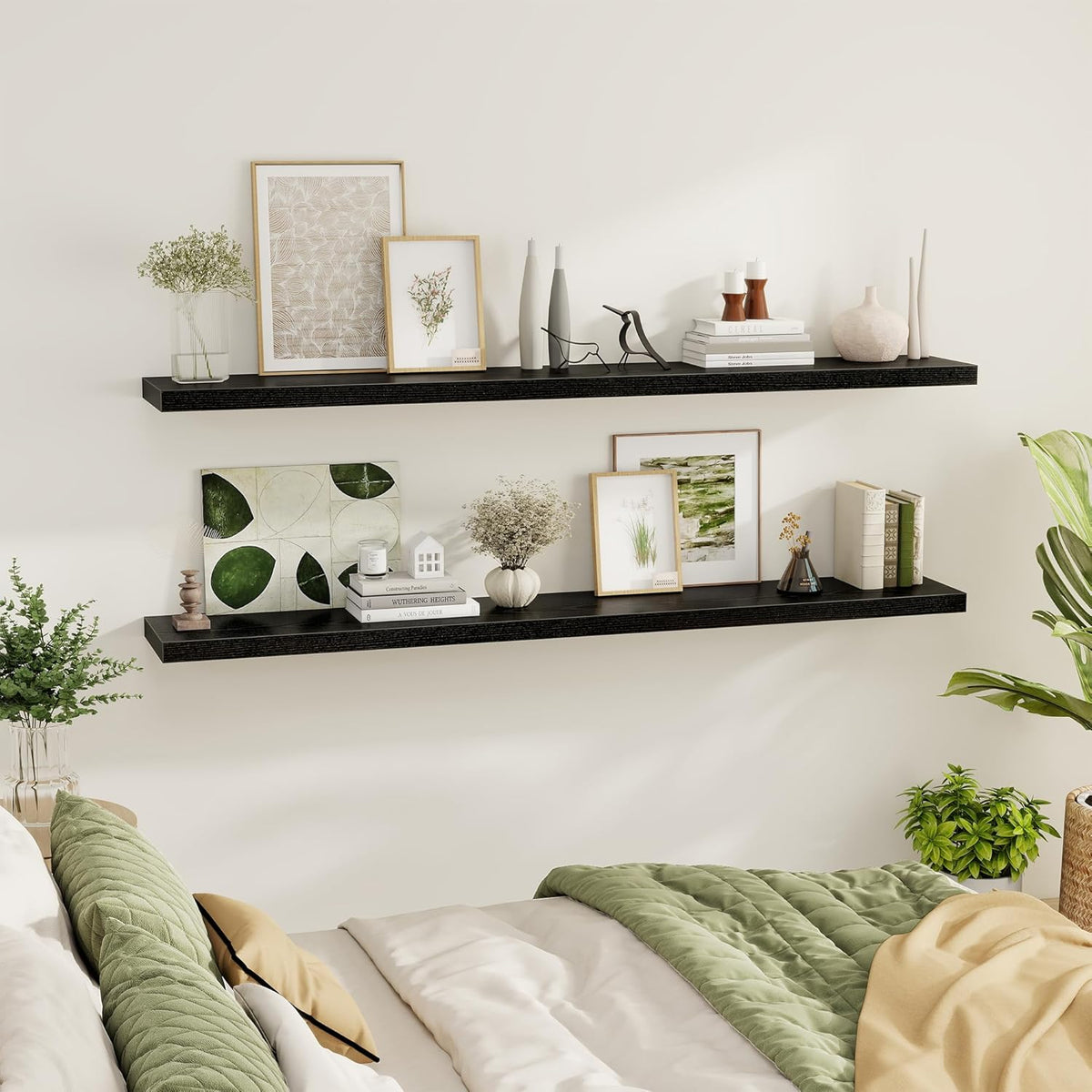 Fun Memories 72 Inch Floating Shelves for Wall 2 Pack Shelves for Bedroom|Kitchen|Bathroom 72 x 9.3