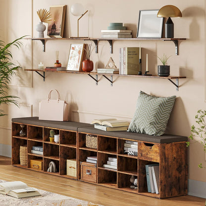 DINZI LVJ Long Wall Shelves, 55.1Inch Wall Mounted Shelves Set of 2, Extra Large Floating Storage
