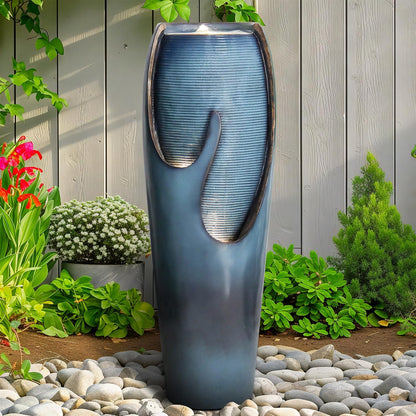 Naturefalls 38.7” H Modern Outdoor Fountain - 4-Tiered Outdoor Garden Fountains with Contemporary