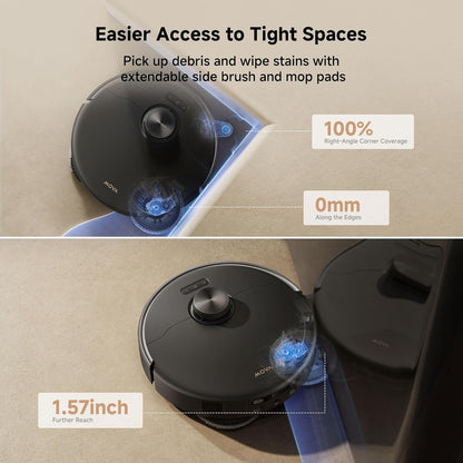 Mova P50 Pro Ultra Robot Vacuum and Mop, 19,000Pa Suction with Anti-Tangle Brush, Removable &