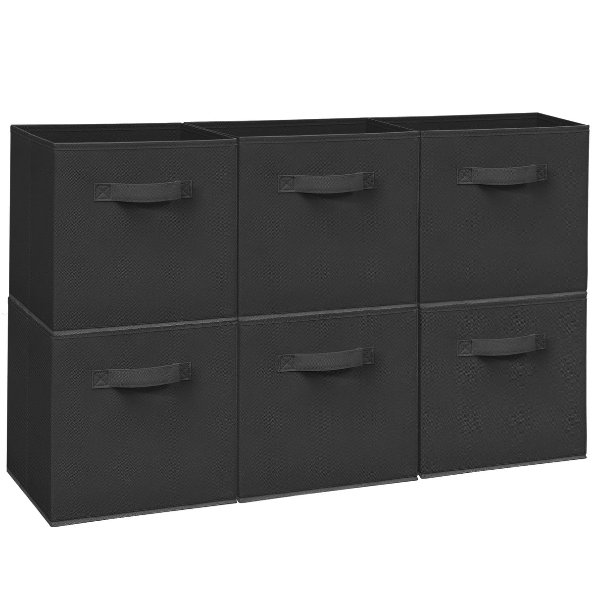 Easi Storage Cubes, 11 Inch Storage Bins, Set of 6, Foldable Fabric Cube Storage Organizer With