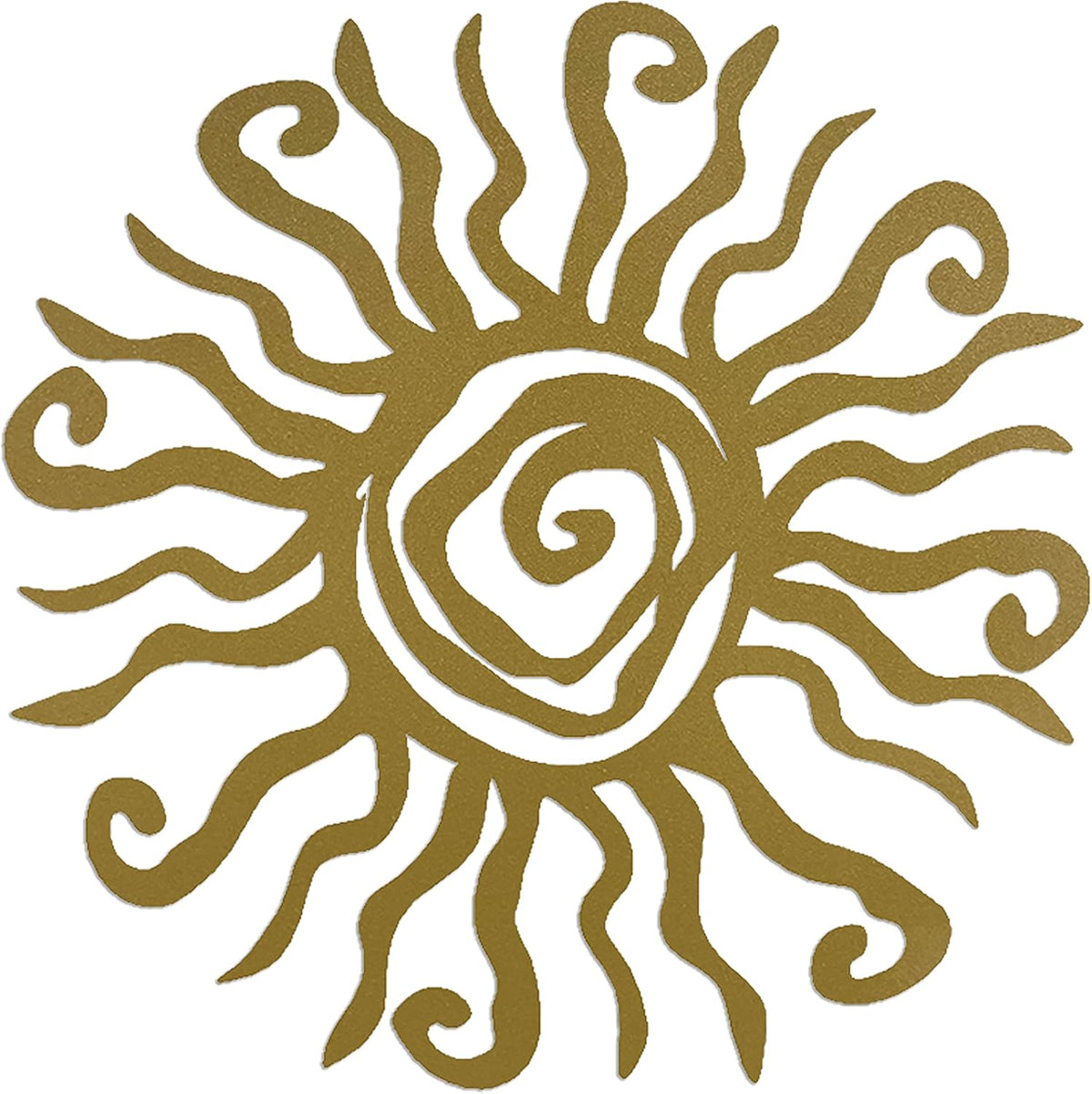 Riverside Designs Wacky Sun Metal Wall Art Indoor/Outdoor Decor - 12" Gold Rust Proof Wall