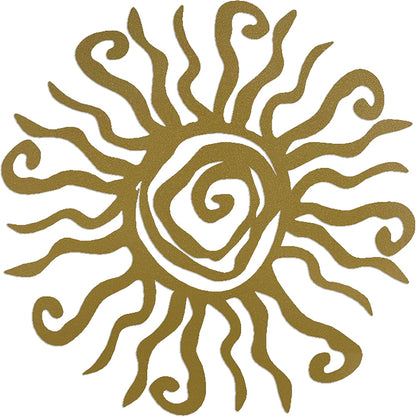 Riverside Designs Wacky Sun Metal Wall Art Indoor/Outdoor Decor - 12" Gold Rust Proof Wall