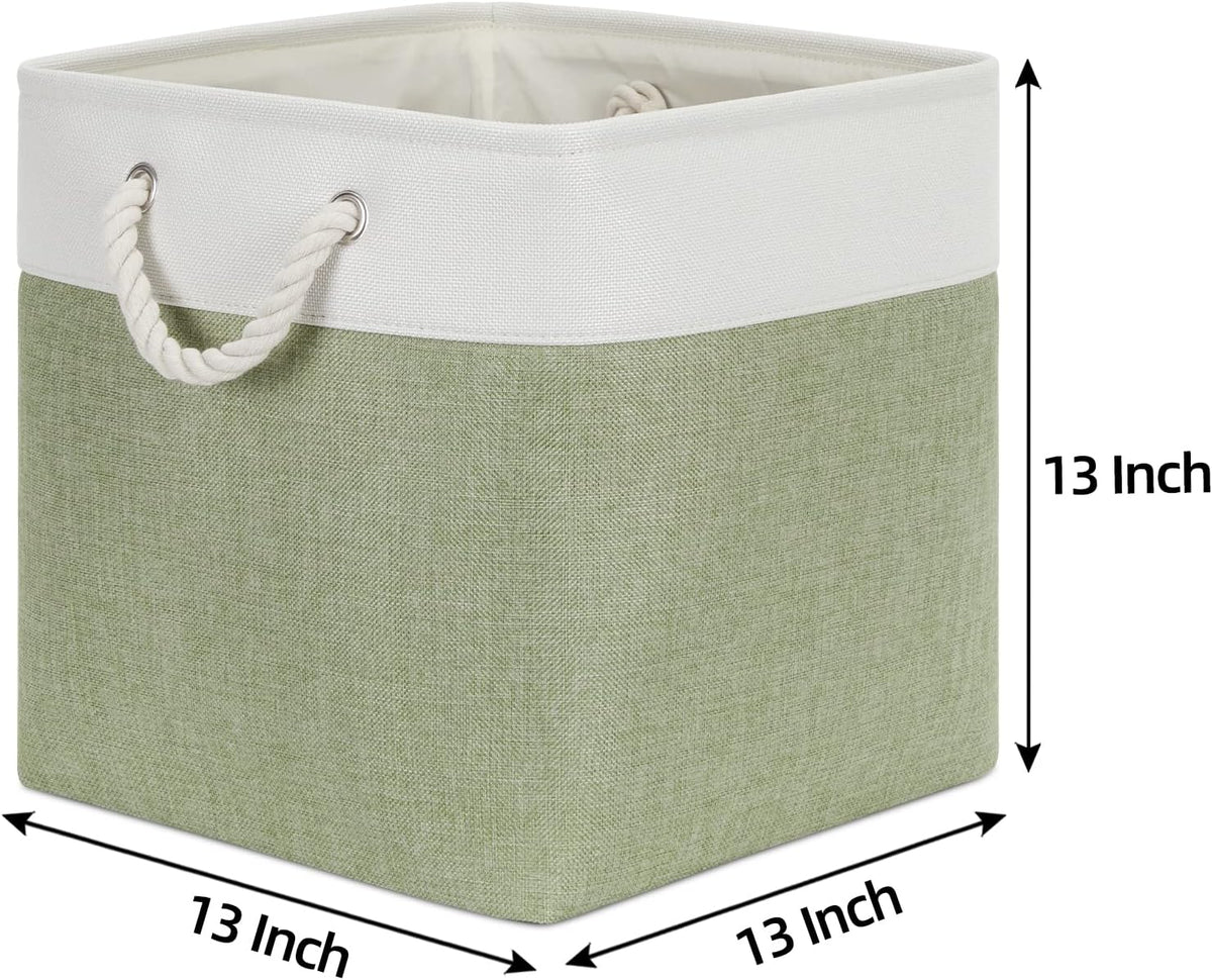 Bidtakay Cubby Storage Bins Set of 3 Fabric Baskets for Shelves Closet Drawer Organizer Storage