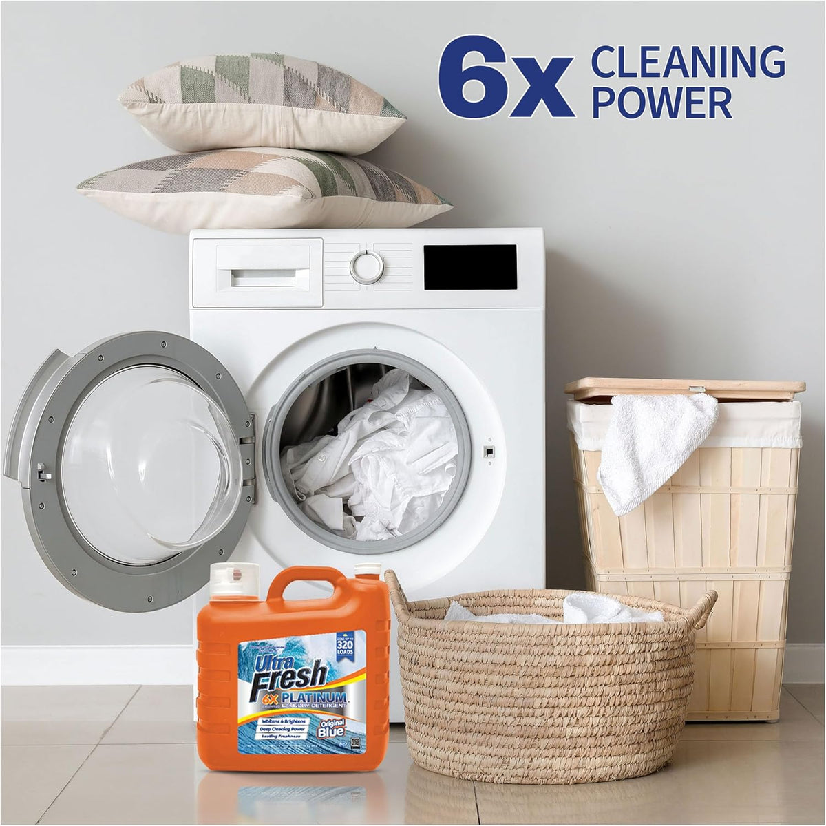 Ultra Fresh 2 x 2.5 Gallon Liquid Laundry Detergent Washing Soap for All Machine Types, 6X