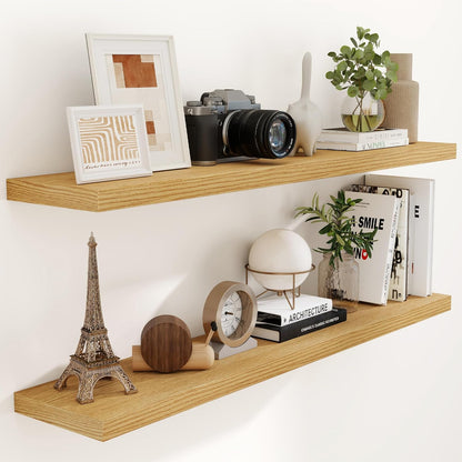 55 Inch Floating Shelves Set of 2, Rustic 55 x 9 Floating Shelf for Wall, 9 Inch Deep Wall Shelves