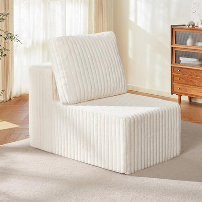 Single Sofa 1 Seat Couch with Deep Seat Memory Foam Cloud Chair with Pillows Large Sofa with L