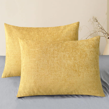 CaliTime Throw Pillow Covers Decorative 20 X 26 Inches Pack of 2 Cozy Chenille Standard Pillow