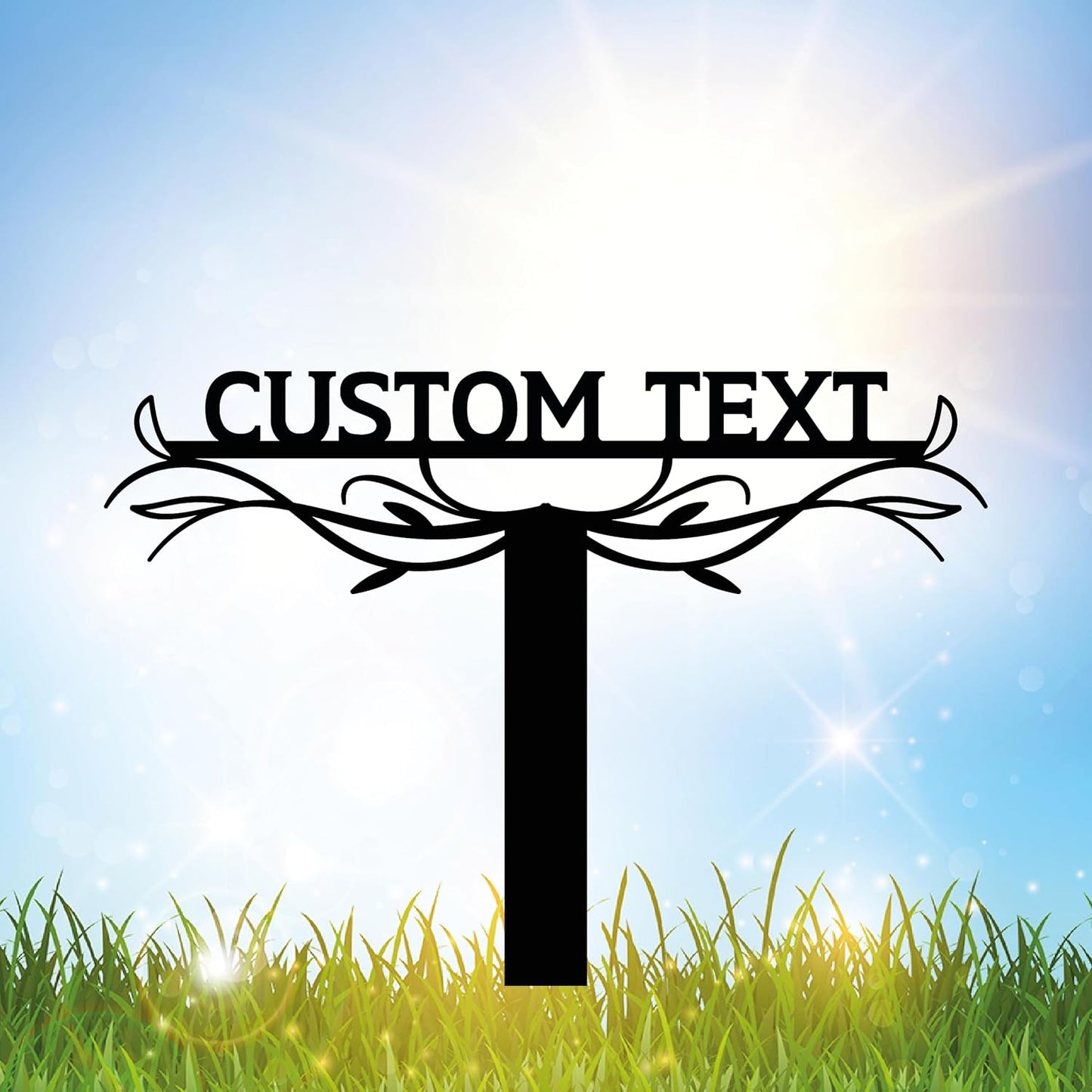 Personalized Metal Text Garden Sign with Stake, Custom Garden Decor for Outdoor, Custom Family Name