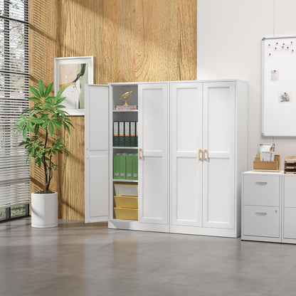 Kitchen Cabinet Storage,60”Metal Pantry Cabinet with Doors and 3 Adjustable Shelves,Food Pantry