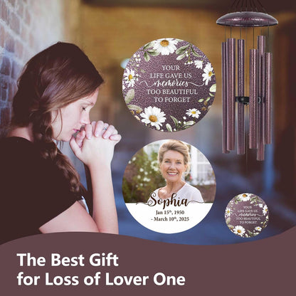 ASTARIN Personalized Deep Tone Wind Chime Memorial, Customized Sympathy Wind Chimes, Memory Wind