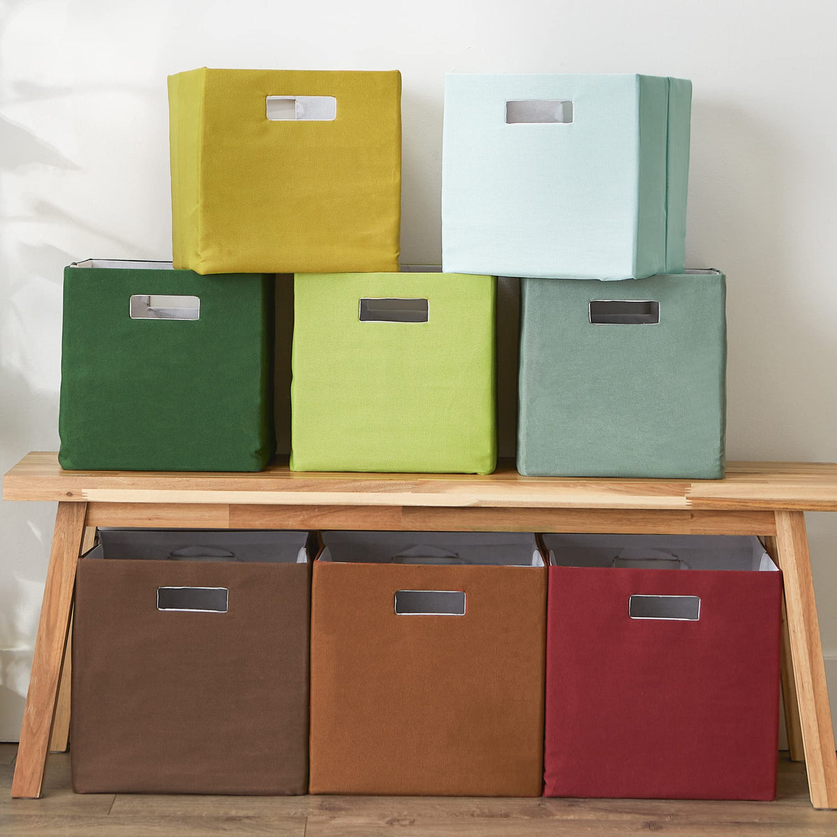 DII Fabric Storage Cube Organizer Bin 13x13x13 Foldable, Cinnamon