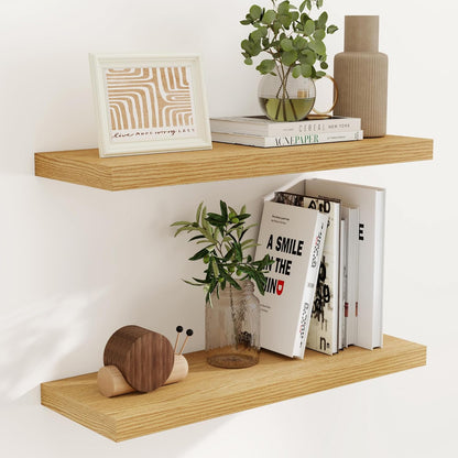 Rustic Wood Floating Shelves 32 Inch Long, 9 Inch Deep Wall Shelves for Home Decor, 32 x 9 Floating