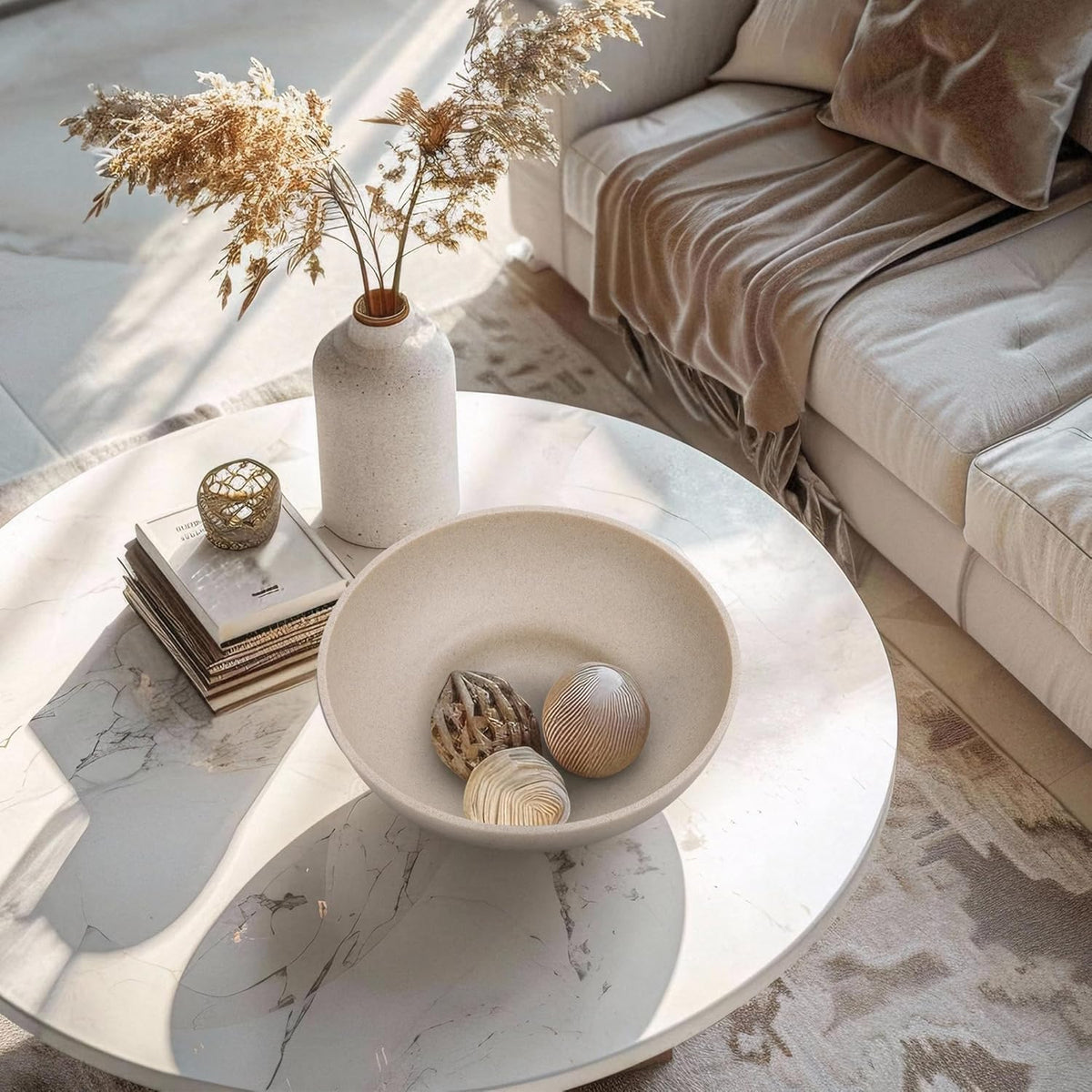 Large Decorative Bowl, Modern Handicraft Resin Bowls for Home Decor, Decorative Fruit Bowl for