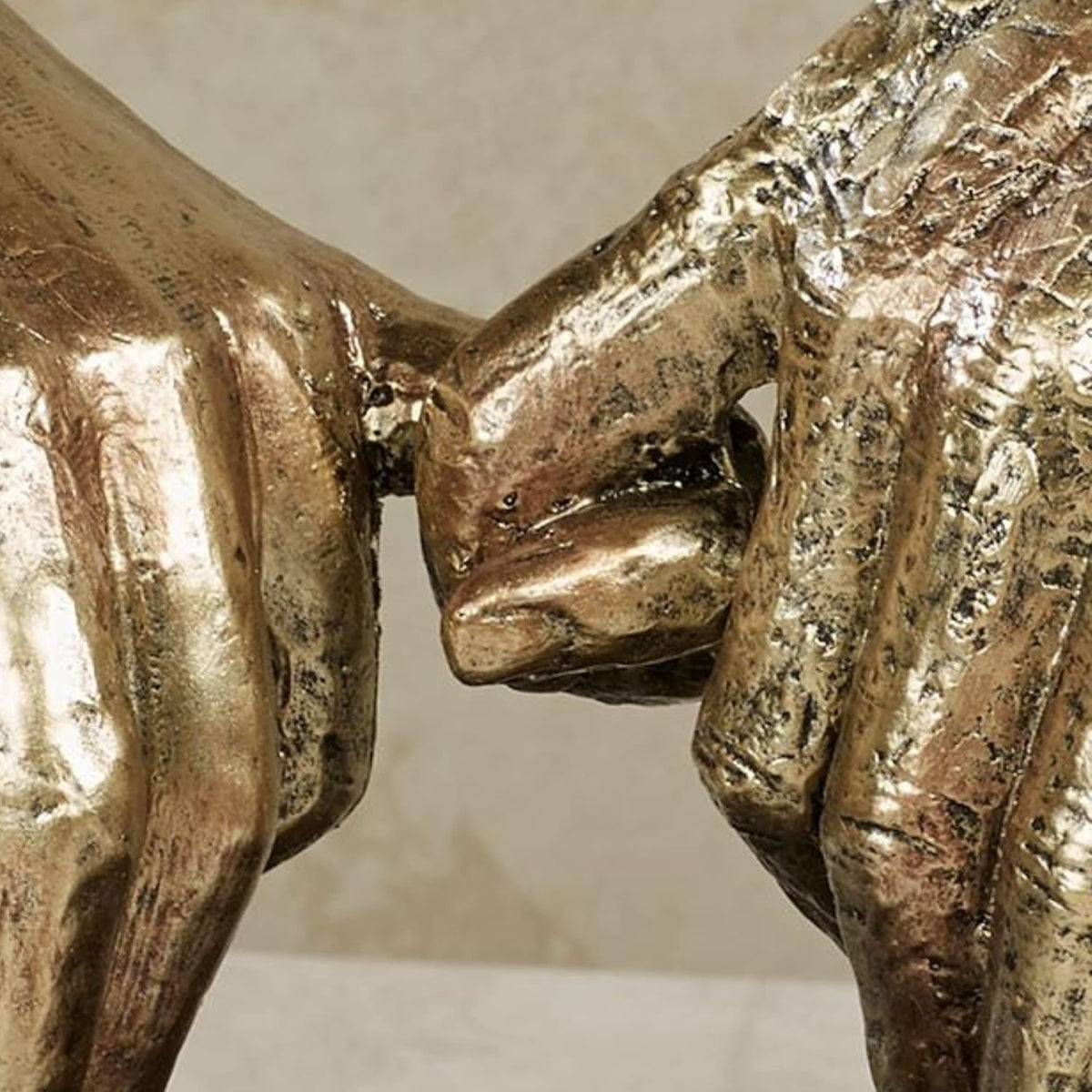 Touch of Class Lingering Hold Hands Table Sculpture Gold - Pinky Promise Statues - Desk Statue for
