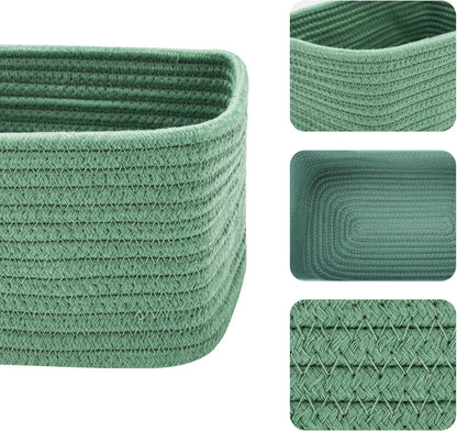 Small Storage Baskets for Organizing | Closet Organizer Bins | Shelf Toy Basket | Woven Rope