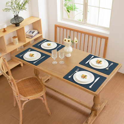 FROMHEART Faux Leather Placemats Set of 4–Waterproof,Heat/Oil Stain-Resistant PU Table