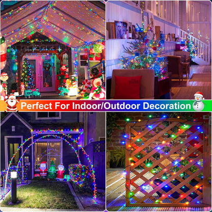 2 Pack Christmas Lights Outdoor, Total 200FT 600LED Christmas Tree Lights with 8 Modes Waterproof