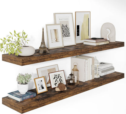 12" Deep Floating Shelves for Wall 48 Inches Long, Heavy Duty Wall Shelves for Bedroom Bathroom
