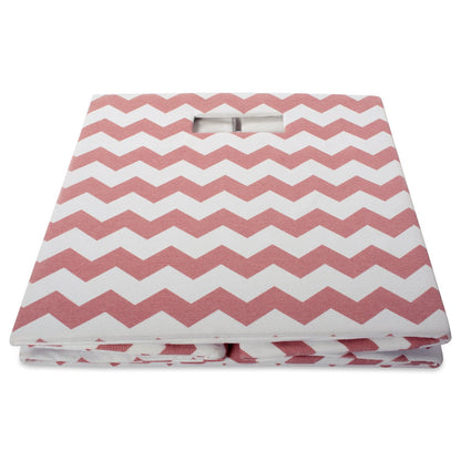 DII Collapsible Polyester Storage Cube, Chevron, Rose, Large