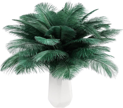 THARAHT Blackish Green Ostrich Feathers 12pcs Natural Bulk 8-10Inch 20cm-25cm for Crafts Wedding