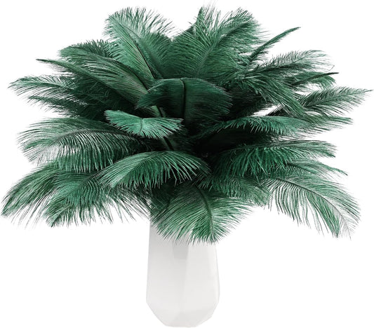 THARAHT Blackish Green Ostrich Feathers 24pcs Natural Bulk 8-10Inch 20cm-25cm for Crafts Wedding