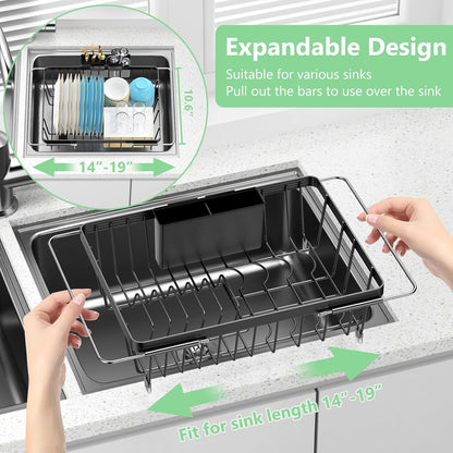 LEMIKKLE Roll Up Dish Drying Rack, Over The Sink Dish Drainer Rack, Foldable Sink Drying Rack