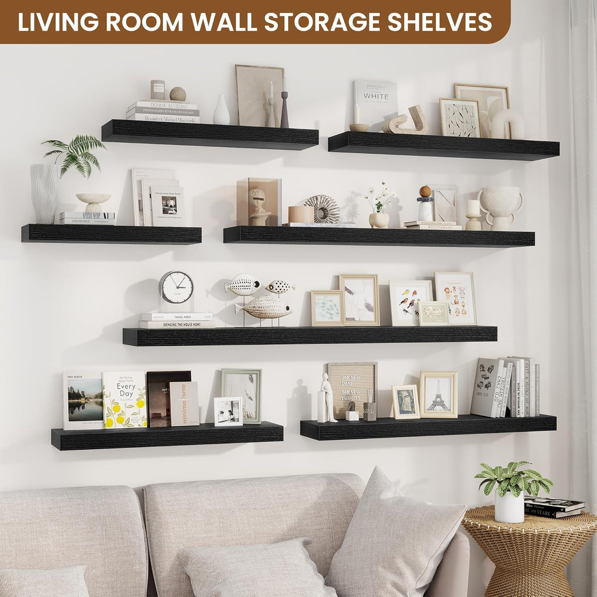 fuqing Floating Shelves for Wall, Bathroom Shelf Wall Mounted for Storage, Shelves with Invisible