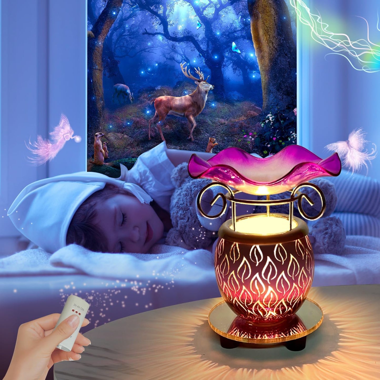 HUNANBANG Electric Scented Wax Warmer with Auto Off Timer - Candle Wax Melt Fragrance Burner