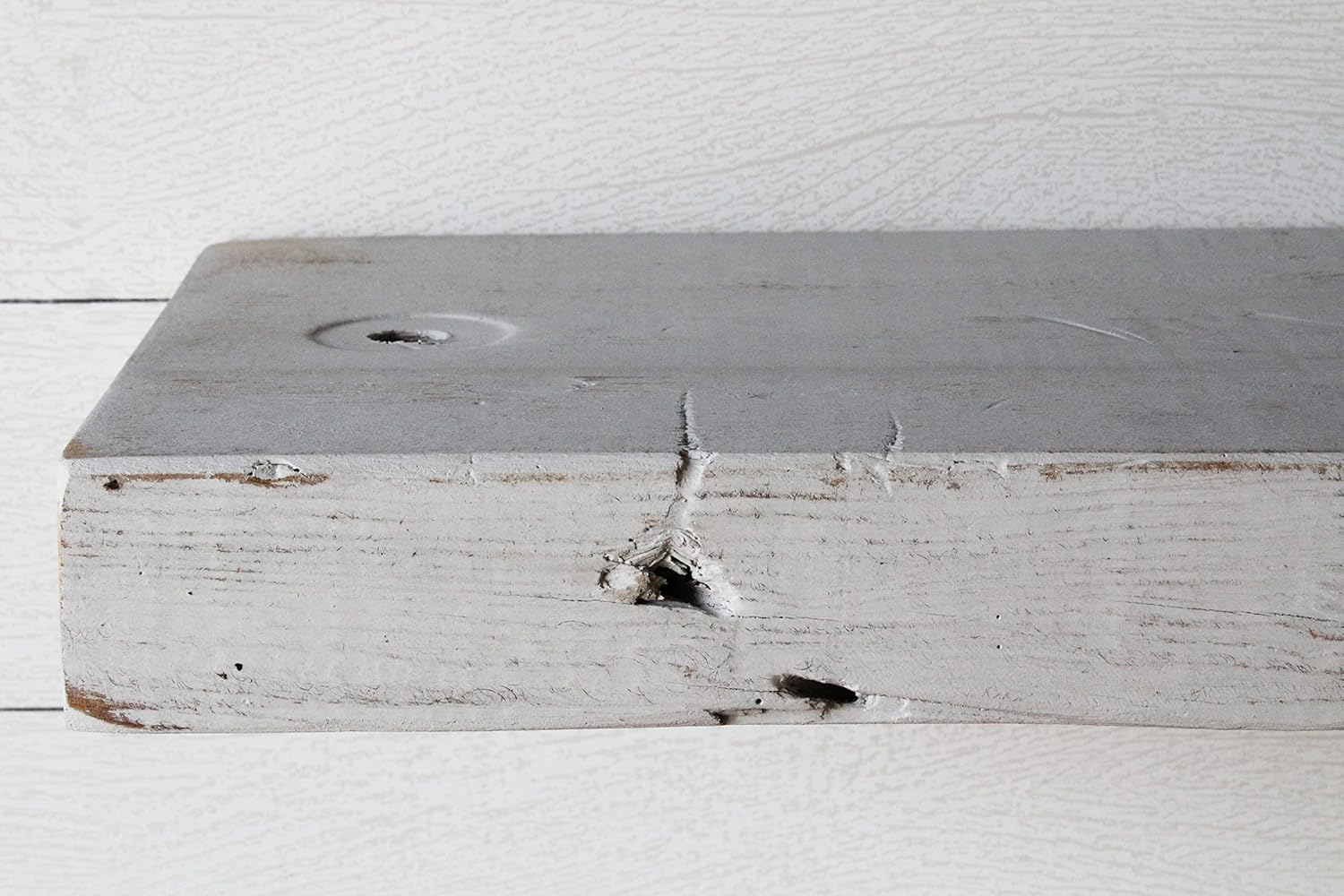 Urban Legacy Reclaimed Barn Joist Deep Floating Shelves | Deep Shelves with Low Profile Shelf