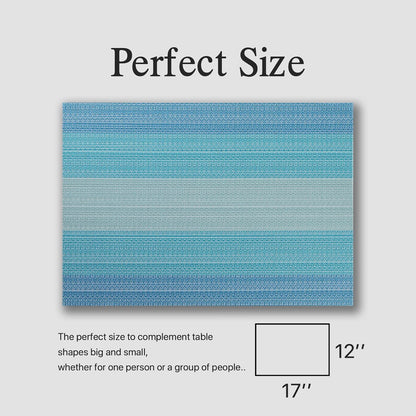 Placemats Set of 6 - Easy Clean Woven Vinyl Placemats for Dining Table, Indoor/Outdoor Place Mats