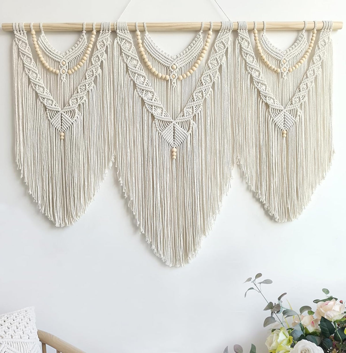 Achart Macrame Wall Hanging Large- Boho Wall Decor- large wall art- Wall Decor Living Room- Macrame