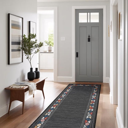 Beverly Rug Outdoor Runner Rug 2x7 Modern Floral Bordered Area Rugs for Indoor and Outdoor Patio